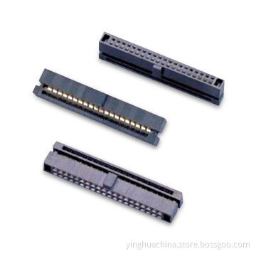 1.27mm IDC socket/connector with 10 to 80 pins, plug type, with or without bump, black insulator